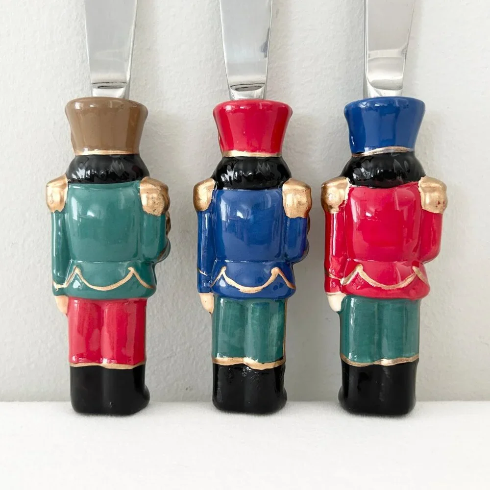 Williams Sonoma Twas the Night Spreader Set of 3 Ceramic Christmas Nutcracker
